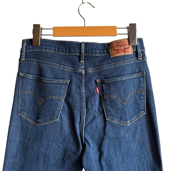 Levi's 724 High Rise Straight Leg Jeans Size 28 Dark Blue Denim - Picture 16 of 16